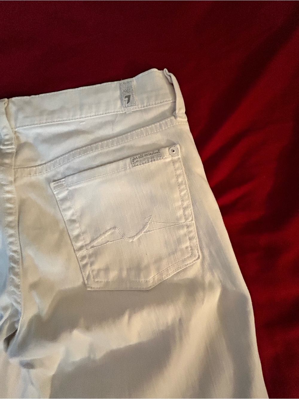 7 For All Mankind White Bootcut Jeans - Picture 9 of 13